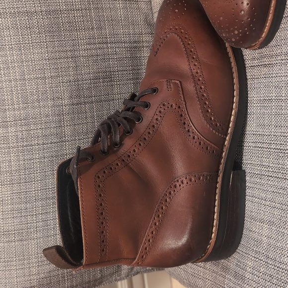 Chocolate Brown Wingtip Dress Boots Thursday 9W - Picture 2 of 7